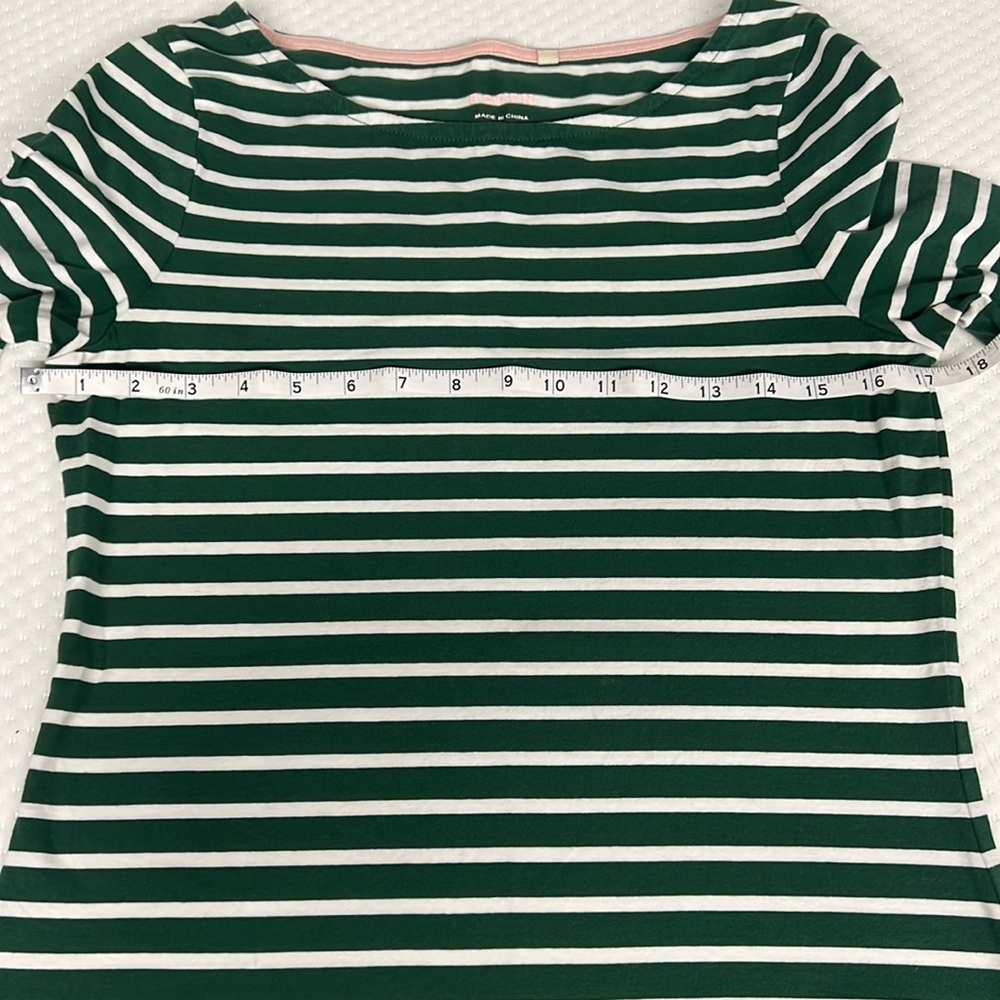 Boden Green and White Striped Long Sleeve Tee - Picture 5 of 5